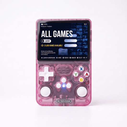RetroVerse™ Pro 2.0 — R36S Retro Handheld Console Sheer Pink - RETROVERSE