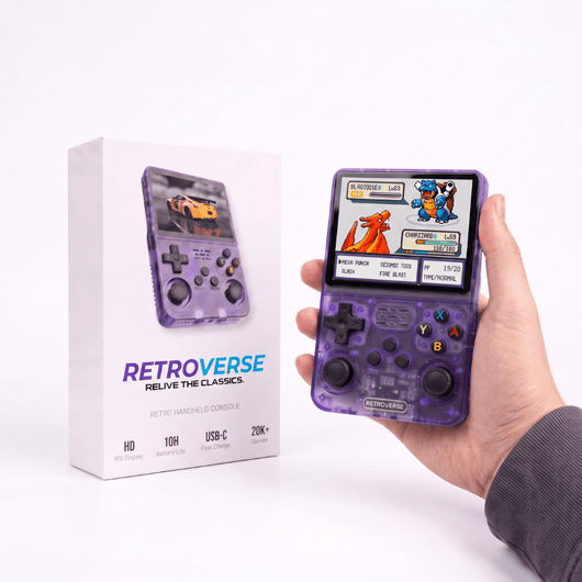 RetroVerse™ Pro 2.0 — R36S Retro Handheld Console Purple - RETROVERSE